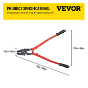 Load image into Gallery viewer, Amocart 24/30Inch Wire Rope Swager Crimper Tool Insulated Handle Aluminum Copper Cable Fishing Sleeves Cutter Crimping Pliers