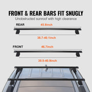 Bild in Galerie-Viewer laden, Amocart Roof Rack Cross Bars with Grooved Side Rails 200lbs Aluminum Crossbars with Locks for Rooftop Cargo Carrier Bag Luggage