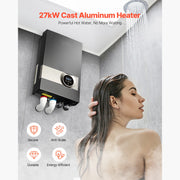 Load image into Gallery viewer, SucceBuy Tankless Electric Water Heater 27/36kW Instant Hot Water Heater Under Sink On Demand for Bathroom Child Security Lock