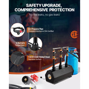 Bild in Galerie-Viewer laden, SucceBuy Portable Propane Forge 3 Burners, 2600℉ Tool and Knife Making Cold-Rolled Steel Gas Forging Tools Use for Metal Forging