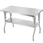 Bild in Galerie-Viewer laden, Amocart Folding Commercial Prep Table Commercial Worktable Workstation with Undershelf Folding Table for Home Kitchen