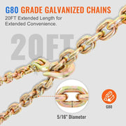 Load image into Gallery viewer, Amocart 7100 lbs Ratchet Chain Binder Heavy Duty Secure Load with Anti-skid Handle Tie Down Hauling for Flatbed Truck Trailer