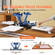 Load image into Gallery viewer, SucceBuy Screen Printing Machine 360° Rotable Silk Screen Printing Press 54x45cm Screen Printing Press Adjustable Tension