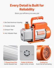 Load image into Gallery viewer, Amocart 3.5 CFM 4.5 CFM Vacuum Pump & Gauge Set, Single Stage Rotary Vane HVAC & Hoses for R134a R12 R22 R502a R410A R404 R407C