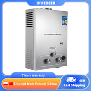 Load image into Gallery viewer, DIVEDEER 8L/12L/16L/18L Domestic Portable Vertical Water HeaterWall Mounted LPG Water HeaterDigital DisplayFast Heating