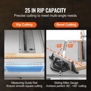 Charger l'image dans la visionneuse de galerie, 【From China】Amocart Table Saw 10-inch 8-Amp 25-in Max Rip Capacity 40T Blade Portable Compact For Jobsite DIY Woodworking, Furn