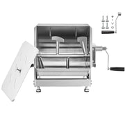 Charger l'image dans la visionneuse de galerie, Mélangeur à Viande Manuel SucceBuy 80L avec Réservoir Inclinable (Mélange Max 36,3 kg), Équipement de Traitement, Mélangeur en Acier Inoxydable avec Couvercle, Poignée et Réducteur d'Engrenage