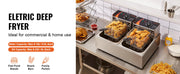 Bild in Galerie-Viewer laden, Amocart 12L Electric Deep Fryer w/Dual Removable Tanks Commercial Countertop Fryer for Chicken French Fries Frying Chips