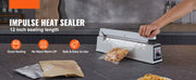 Bild in Galerie-Viewer laden, Amocart 8/12/16in Impulse Poly Bag Sealer Manual Heat Sealing Machine with Adjustable Heating Mode for Plastic Mylar PE PP Bags