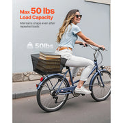 Charger l'image dans la visionneuse de galerie, Amocart Rear Bike Basket Wire Mesh Bicycle Basket with Waterproof Cover Durable Metal Bike Back Basket Fits Most Rear Bike Rack