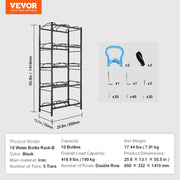 Load image into Gallery viewer, Amocart 3/4/5 Tiers Water Jug Holder Iron Water Bottle Holder Double/Single Row Easy Installation for Kitchen Office Livingroom