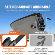 Load image into Gallery viewer, Amocart Hand Winch Boat Trailer Winch Heavy Duty Rope Crank Polyester Strap & Two-Way Ratchet Manual Operated Hand Crank Winch
