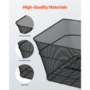 Charger l'image dans la visionneuse de galerie, Amocart Rear Bike Basket Wire Mesh Bicycle Basket with Waterproof Cover Durable Metal Bike Back Basket Fits Most Rear Bike Rack