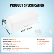 Load image into Gallery viewer, SucceBuy 200/450/650ml Portable Ultrasonic Cleaner Machine w/ Timer Modes Cleaning Basket for Eyeglasses Watches Dentures Rings - AMOCART