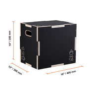 Load image into Gallery viewer, 【From China】SucceBuy 3 In 1 Plyometric Jump Box Wooden Plyo Box Black For Home Gym Training Conditioning Strength Training