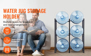 Load image into Gallery viewer, Amocart 3/4/5 Tiers Water Jug Holder Iron Water Bottle Holder Double/Single Row Easy Installation for Kitchen Office Livingroom