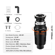 Load image into Gallery viewer, SucceBuy Garbage Disposal 1,1/2,3/4HP Continuous Feed Food Waste Disposer EZ Connect Food Waste Grinding System for Kitchen Sink