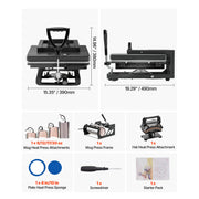 Load image into Gallery viewer, Amocart 15x15in 5in1 8in1 Hybrid Heat Press Multifunction Heat Up Fast All-New Patented Design Sublimation Press Machine
