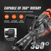 Load image into Gallery viewer, SucceBuy Demolition Jack Hammer 3500W Concrete Breaker 2pcs Chisel Gloves for Trenching 1900 BPM Heavy Duty Electric Jack Hammer