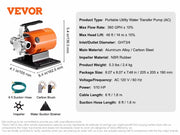 Load image into Gallery viewer, SucceBuy Water Transfer Pump 120V AC 360GPH 1/10 HP Portable Electric Utility Pump for Garden, Rain Barrel, Pool, Pond, Aquarium