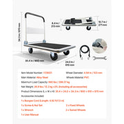 Load image into Gallery viewer, SucceBuy 330/660 lbs Foldable Push Cart Dolly with Swivel Wheels Moving Platform Truck Push Handle Flatbed Cart for Easy Storage - AMOCART