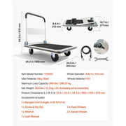 Load image into Gallery viewer, SucceBuy 330/660 lbs Foldable Push Cart Dolly with Swivel Wheels Moving Platform Truck Push Handle Flatbed Cart for Easy Storage