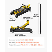 Load image into Gallery viewer, SucceBuy 2.5 Ton Floor Hydraulic Jack Pneumatic Low Profile Floor Jack Heavy-Duty Steel Floor Jacks with Single Piston Lift Pump