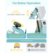 Load image into Gallery viewer, SucceBuy Hat Heat Press Machine with 2/4pcs Interchangeable Platens Precise Temperature and Time Control Hat Heat Press
