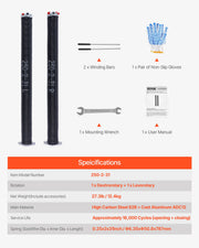 Load image into Gallery viewer, SucceBuy Garage Door Torsion Springs Pair Cycles Electrophoresis Black Coated for Replacement Garage Door Springs