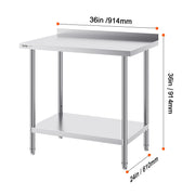 Bild in Galerie-Viewer laden, Amocart Stainless Steel Work Table Commercial Heavy Duty Food Prep Worktable with Adjustable Height for Restaurant Home