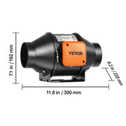 Load image into Gallery viewer, SucceBuy Inline Duct Fan Quiet EC-motor Ventilation Exhaust with Temperature Humidity Controller for Cooling Booster Grow Tents