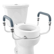 Load image into Gallery viewer, Amocart Raised Toilet Seat 3.5" Height Raised 300 lbs Weight Capacity for Standard Round Toilet Aluminum Handrail