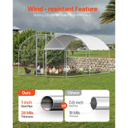 Load image into Gallery viewer, SucceBuy Metal Chicken Coop 9.8x13.1x6.5ft with Cover Doom Roof Hen House with Security Lock Outdoor Duck Rabbit Cage for Yard - AMOCART
