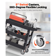 Load image into Gallery viewer, SucceBuy 2/3 Shelf Utility Service Cart Dolly with 360° Swivel Wheels Ergonomic Storage Handle for Warehouse/Garage/Cleaning - AMOCART