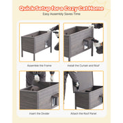 Bild in Galerie-Viewer laden, SucceBuy Heated Cat House Insulated Wooden House for Outdoor Cats with Heating Pad Openable Asphalt Roof for 1-3 Cats in Winter