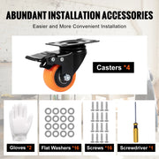 Load image into Gallery viewer, SucceBuy 2/3/4/5/6-inch Swivel Plate Casters Set of 4 with Security Dual Locking PVC Caster Wheels for Cart Furniture Workbench - AMOCART