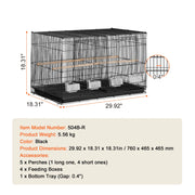 Charger l'image dans la visionneuse de galerie, Amocart 30In Flight Bird Cage Stackable Divided Small Animal Cage for Kinds of Birds Pet Travel Birdcage with Handle and Perche