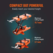 Load image into Gallery viewer, SucceBuy Motorcycle Lift 500kg Motorcycle Scissor Lift with Saddle &Safety Pin Steel Motorcycle Jack Hoist Stand for Motorbike - AMOCART