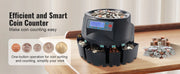 Bild in Galerie-Viewer laden, Amocart 230/300 Coins/Min USD Coin Sorter Wrapper Professional Electric Automatic Machine LED Display for School Shop Bank Home