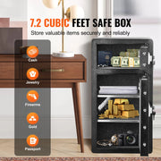 Load image into Gallery viewer, SucceBuy Single Door 4.0 cu.ft Safe Box w/ Key Lock Password & Fingerprint Safe Lock Box with Fireproof Bag Key Rack & LED Light