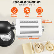 Load image into Gallery viewer, SucceBuy Pasta Attachment for KitchenAid Stand Mixer 3-IN-1 Stainless Steel Pasta Roller Cutter Set Including Pasta Sheet Roller - AMOCART