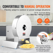 Load image into Gallery viewer, SucceBuy Electric Vegetable Slicer 0-12mm Thickness Adjustable Commercial Slicer Machine Convertible to Manual Food Cutter - AMOCART