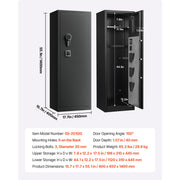 Load image into Gallery viewer, SucceBuy Gun Safe Cold-Rolled Steel Fireproof Cabinet with Keypad & Key with Magazine and Lighting Adjustable Racks for Rifles