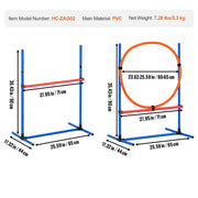Load image into Gallery viewer, Amocart Dog Agility Training Equipment 4 PCS Set with Adjustable High Hurdles 6 Weave PolesJump Ring Square Pause Box Whistle