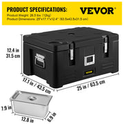 Load image into Gallery viewer, Amocart 30L Insulated Cabinet 3 Pans Food Carrier Food Delivery Container Box Top Loader Outdoor Refrigerating Cabin