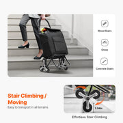 Load image into Gallery viewer, SucceBuy 36L 110Lbs Grocery Cart Folding Shopping Cart Hand-pulled Trolley Household Portable Storage Stair Climbing Handcart