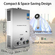 Load image into Gallery viewer, Liquefied Petroleum Gas Water Heater, LPG Instant Heating Type, (6L-18L) with Digital Display, Shower Kit – Home Appliance for Hot Water