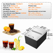 Load image into Gallery viewer, SucceBuy Drop in Ice Chest Stainless Steel Ice Cooler Commercial Ice Bin with Sliding Cover Outdoor Kitchen Ice Bar - AMOCART