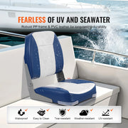 Load image into Gallery viewer, Amocart Boat Seat 18.9" Low Back Boat SeatFolding Boat Chair with Thickened Sponge Padding & Hinge Fold-Down Boat Captain Chair