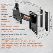 Load image into Gallery viewer, SucceBuy 160 lbs Spare Tire Carrier with Mounting Screws Bracket Lugs On Bolt Patterns Tire Mount Wheel Holder for Trailers RV
